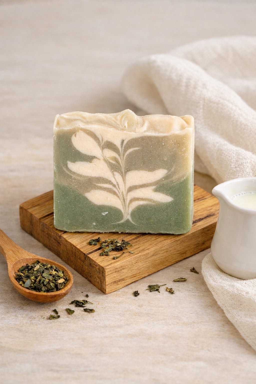 Green Tea & Goat Milk Bath Soap Bar | Gentle Cleanse | 120g – Body Soap on Brown Living™. SKU: SN-CP-GTG-120. Img 2.