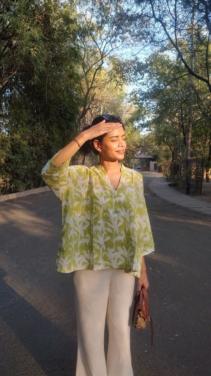 Green Tiger Ivy OS Top – Womens Top by Bloc'D by JBH available on Brown Living™. Onesize . SKU: BOTW001. Img 2.