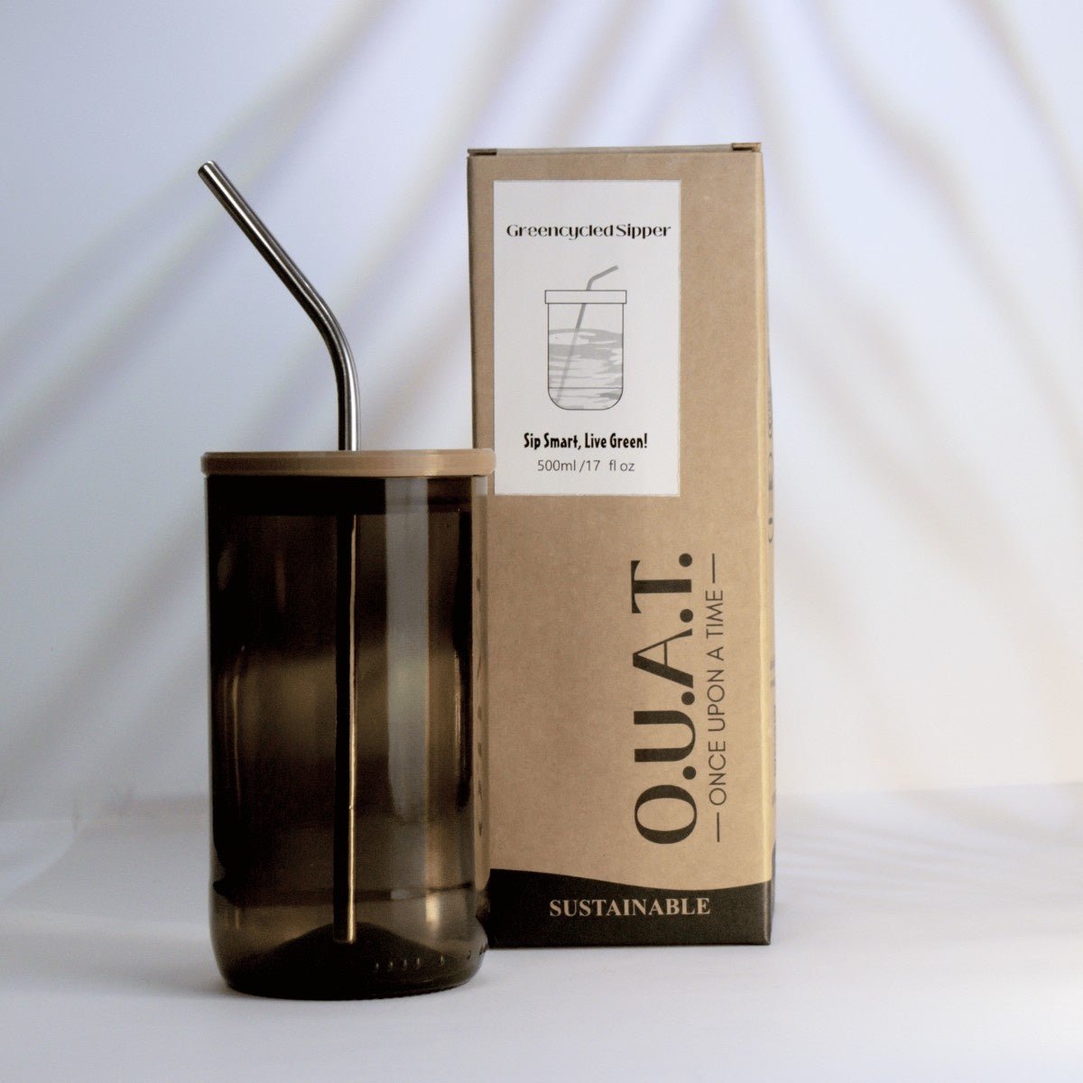 Greencycled GreeSipper Reusable Eco Friendly Drinking Sipper Bottle – Glasses & Tumblers on Brown Living™. SKU: GSP1. Img 1.