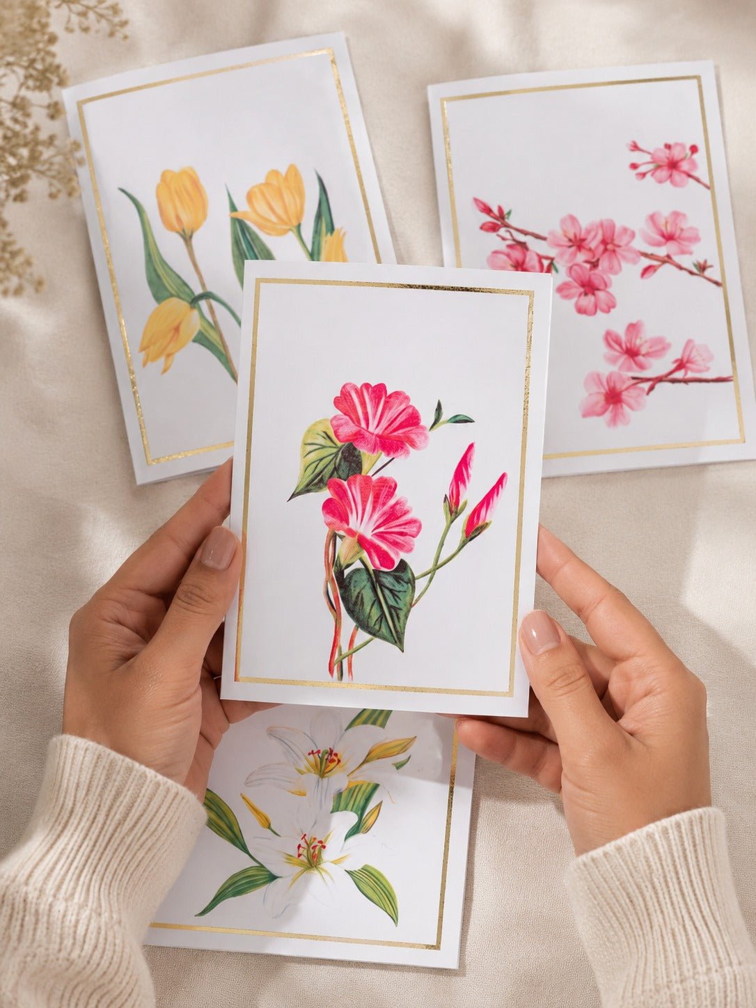 Greeting Cards Floral Collection | Set of 8 | A6 Size – Greeting & Note Cards on Brown Living™. SKU: GC01. Img 13.