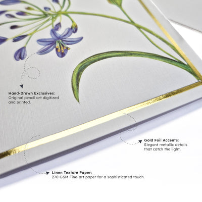 Greeting Cards Floral Collection | Set of 8 | A6 Size – Greeting & Note Cards on Brown Living™. SKU: GC01. Img 2.
