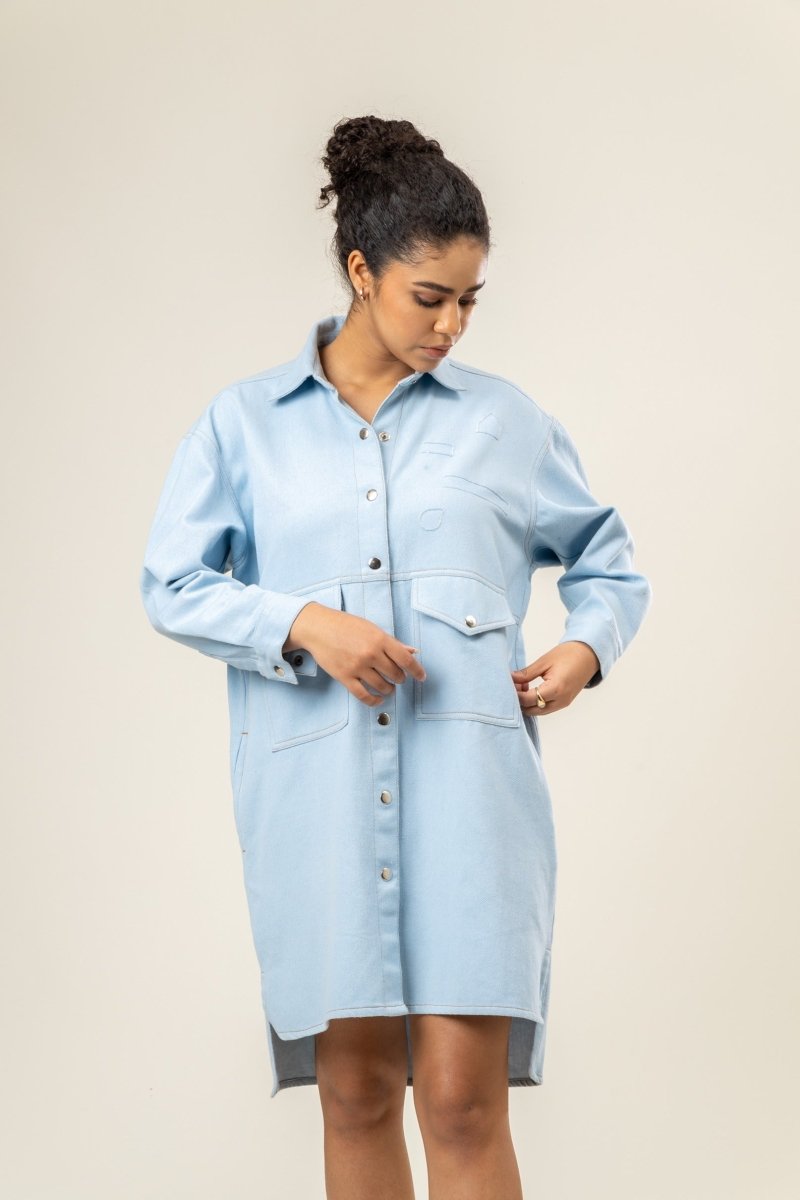 Greta Shirt Dress | Made of Recycled Denim | Verified Sustainable by Brown Living™