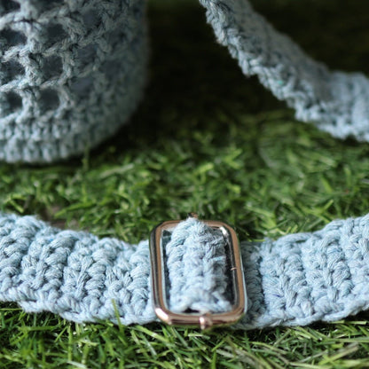 Grey Handmade Crochet Sling Bottle Cover | Verified Sustainable by Brown Living™