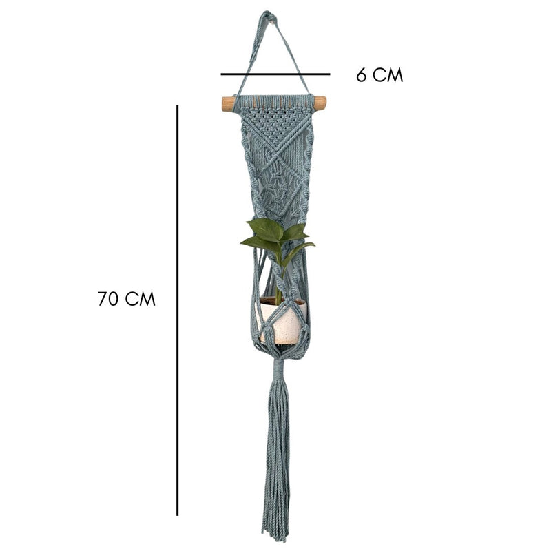 Grey Macrame Plant Holder - Set of 2 | Verified Sustainable by Brown Living™