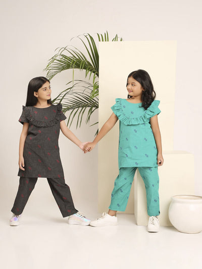Grid Glamour Co - ord Pant Set for Girls | Stylish & Comfortable Outfit – Womens Co - Ord Sets on Brown Living™. SKU: LB04-01-01. Img 5.