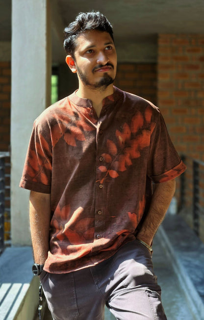 Grove Handwoven Khadi Cotton Shirt for Everyday Comfort – Men Shirt on Brown Living™. SKU: GS01. Img 1.