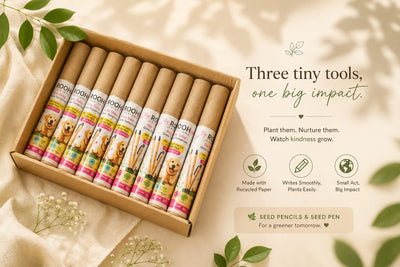 Grow Tomorrow Seed Pencil & Pen Eco Set | Sustainable Stationery – Pens & Pencils on Brown Living™. SKU: BRC-ESP-2P1P-001. Img 4.
