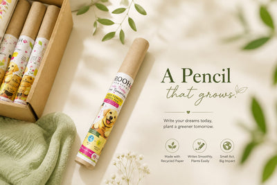 Grow Tomorrow Seed Pencil & Pen Eco Set | Sustainable Stationery – Pens & Pencils on Brown Living™. SKU: BRC-ESP-2P1P-001. Img 2.