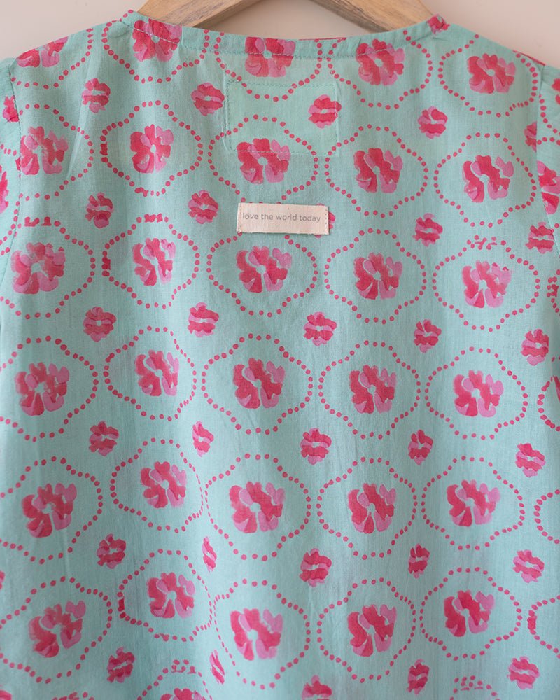 Gul Cotton Blue Floral Kurta – Kids Ethnic Sets by Love The World Today available on Brown Living™. 6 - 12 M . SKU: C34B1BK612. Img 9.