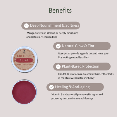 Gulab Lip Balm | For Pigmented & Chapped Lips – Lip Balms by Lilo Naturals available on Brown Living™. Pack Of 1 . SKU: SKU00001 - 1. Img 4.