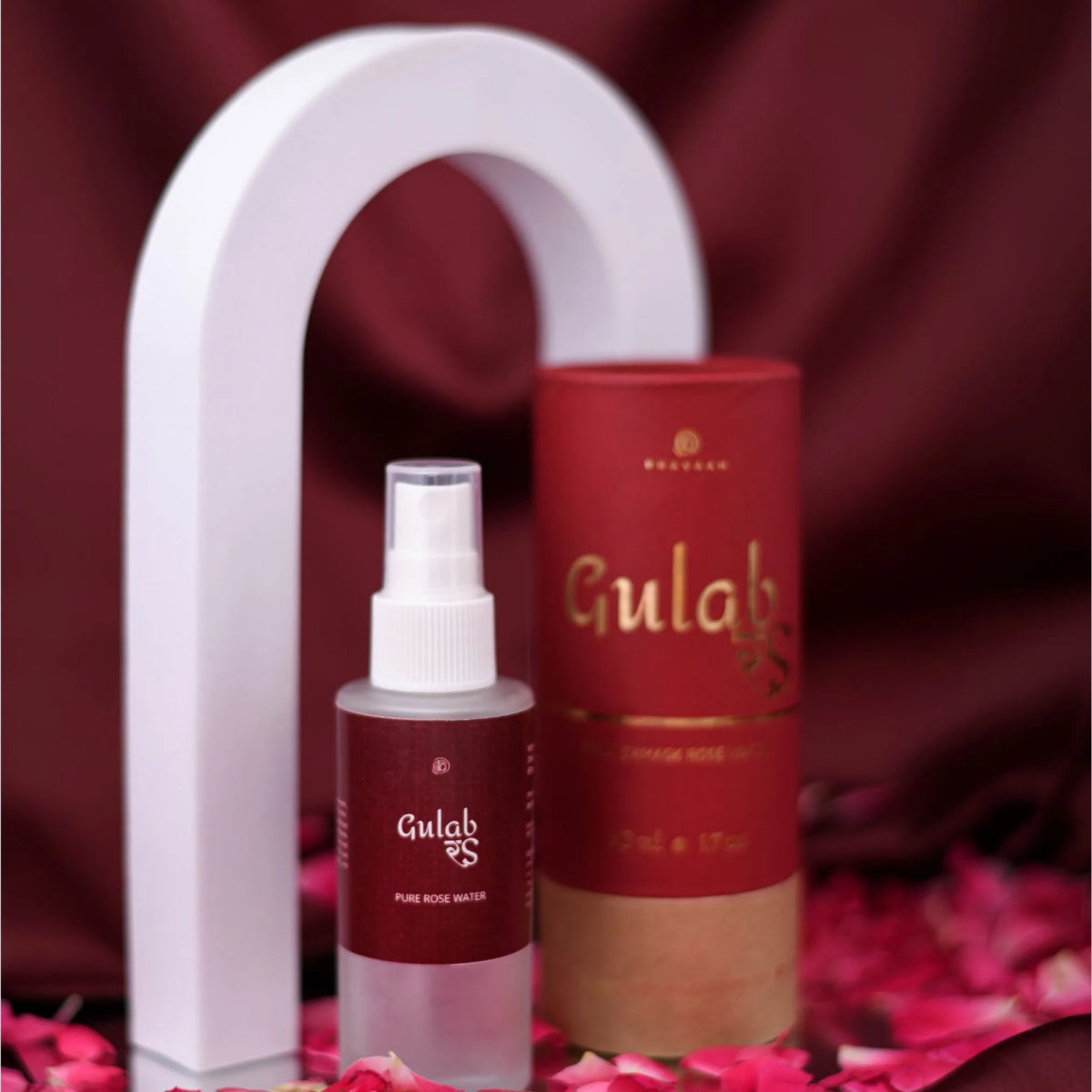 Gulab Ras – 100% Natural Rose Water | Preservative and Alcohol – Face Cleanser by Pravaah India available on Brown Living™. 50ml . SKU: PRAWEL02. Img 1.