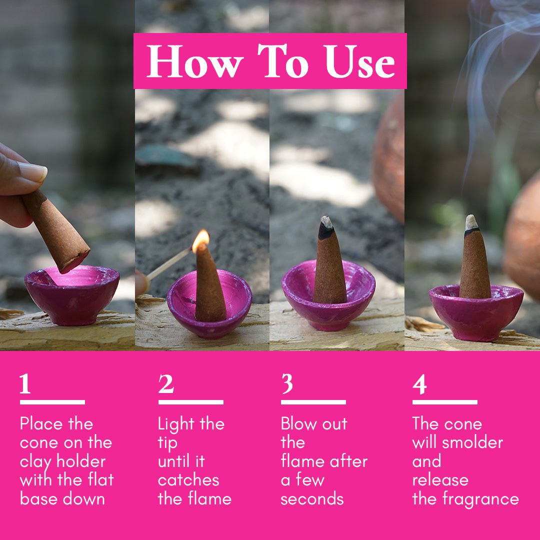 Gulabi Dhoop - Pure Indian Rose Incense Cones – Candles & Fragrances by Boond Fragrances available on Brown Living™. . SKU: BFD01. Img 3.