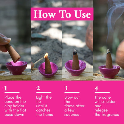 Gulabi Dhoop - Pure Indian Rose Incense Cones – Candles & Fragrances by Boond Fragrances available on Brown Living™. . SKU: BFD01. Img 3.