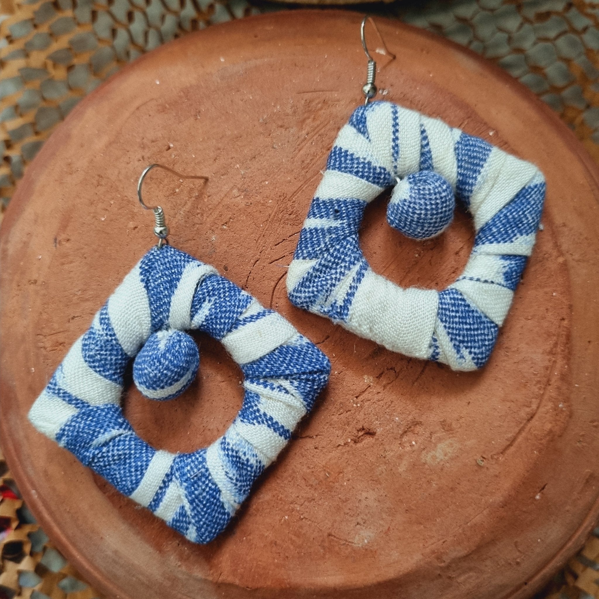 Gulabo - Upcycled Fabric Earrings | Handcrafted by Artisans | Verified Sustainable by Brown Living™