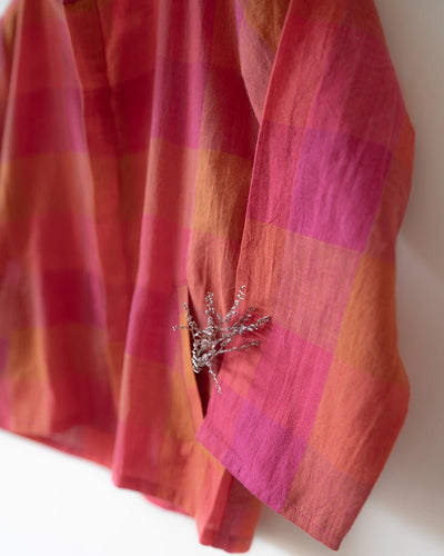 Gulmohar Cotton Checkered Full Sleeve Jacket Shirt – Kids Ethnic Sets by Love The World Today available on Brown Living™. 6 - 12 M . SKU: C34B3MJ612. Img 7.