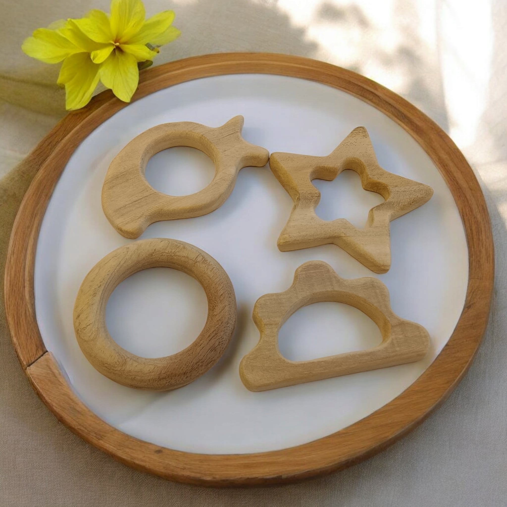 Gum Strengthening Neem Wooden Baby Teethers – Baby Teethers & Soothers on Brown Living™. SKU: T_STR-CLD-RNG-MNG. Img 7.