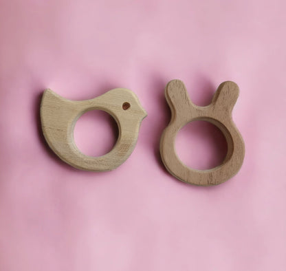 Gum Strengthening Neem Wooden Teethers – Bunny & Dove Shapes – Baby Teethers & Soothers on Brown Living™. SKU: T_BNY-DV. Img 5.