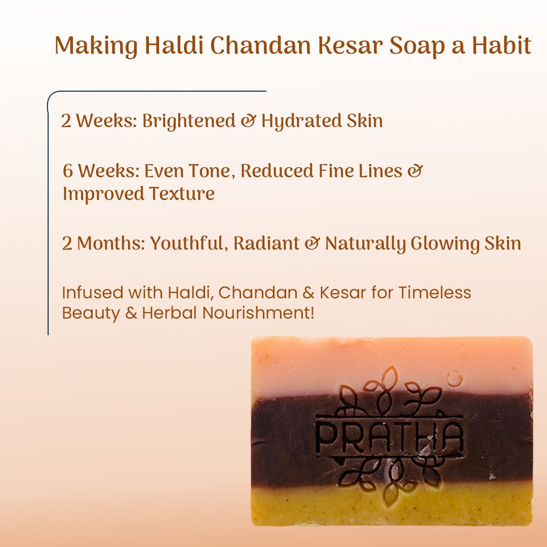 Haldi - Chandan - Kesar | Cold Process Handmade Soap – Body Soap by Pratha available on Brown Living™. . SKU: pnhpl - soap - 008. Img 4.