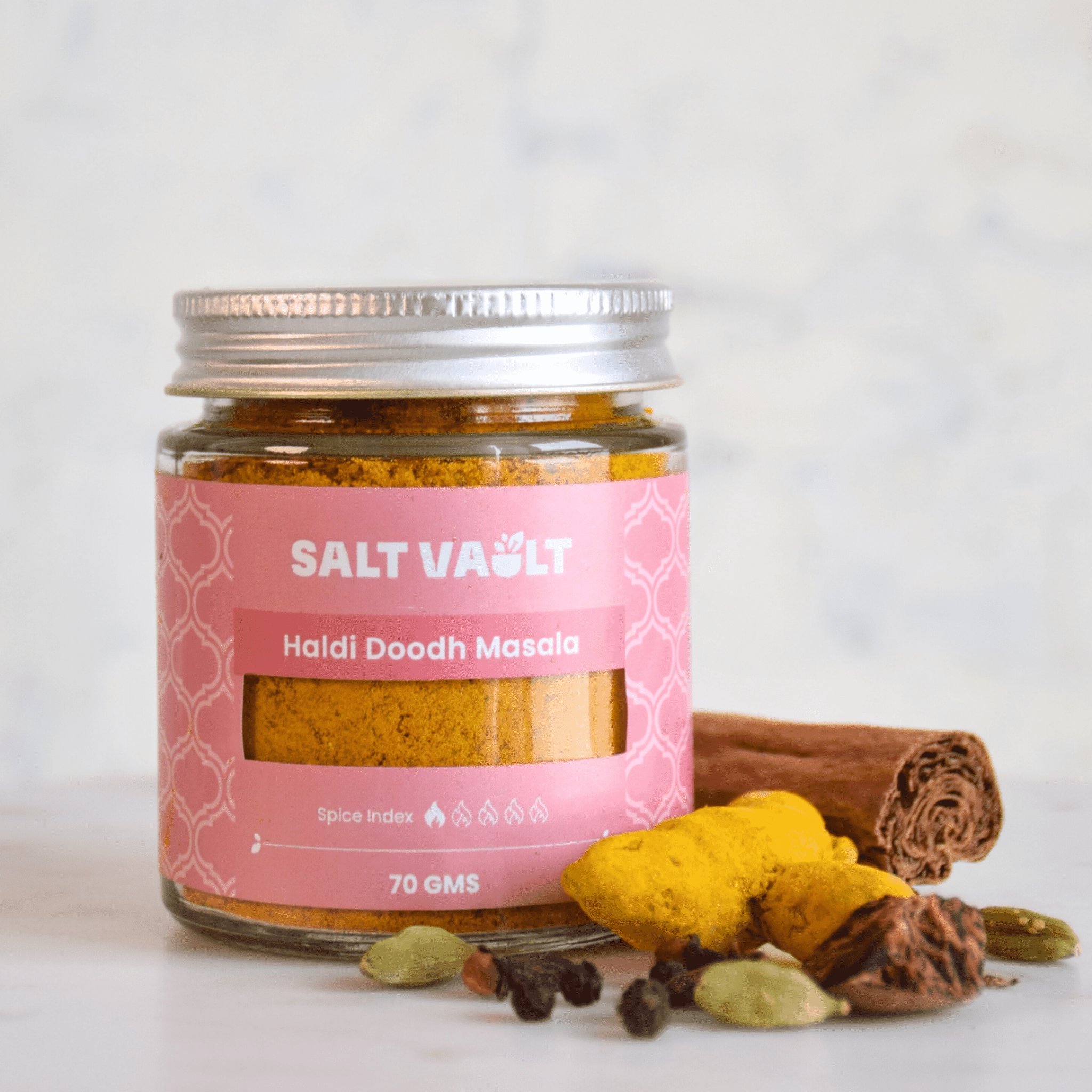 Haldi Doodh Masala | Golden Milk Blend for Turmeric Latte – Seasonings & Spices on Brown Living™. SKU: HM1JAR070. Img 1.
