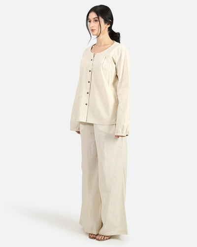 Half Moon Shirt – Stylish Casual Cotton Shirt with Modern Design – Womens Shirt on Brown Living™. SKU: ACB2026009. Img 5.