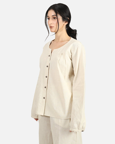 Half Moon Shirt – Stylish Casual Cotton Shirt with Modern Design – Womens Shirt on Brown Living™. SKU: ACB2026009. Img 6.