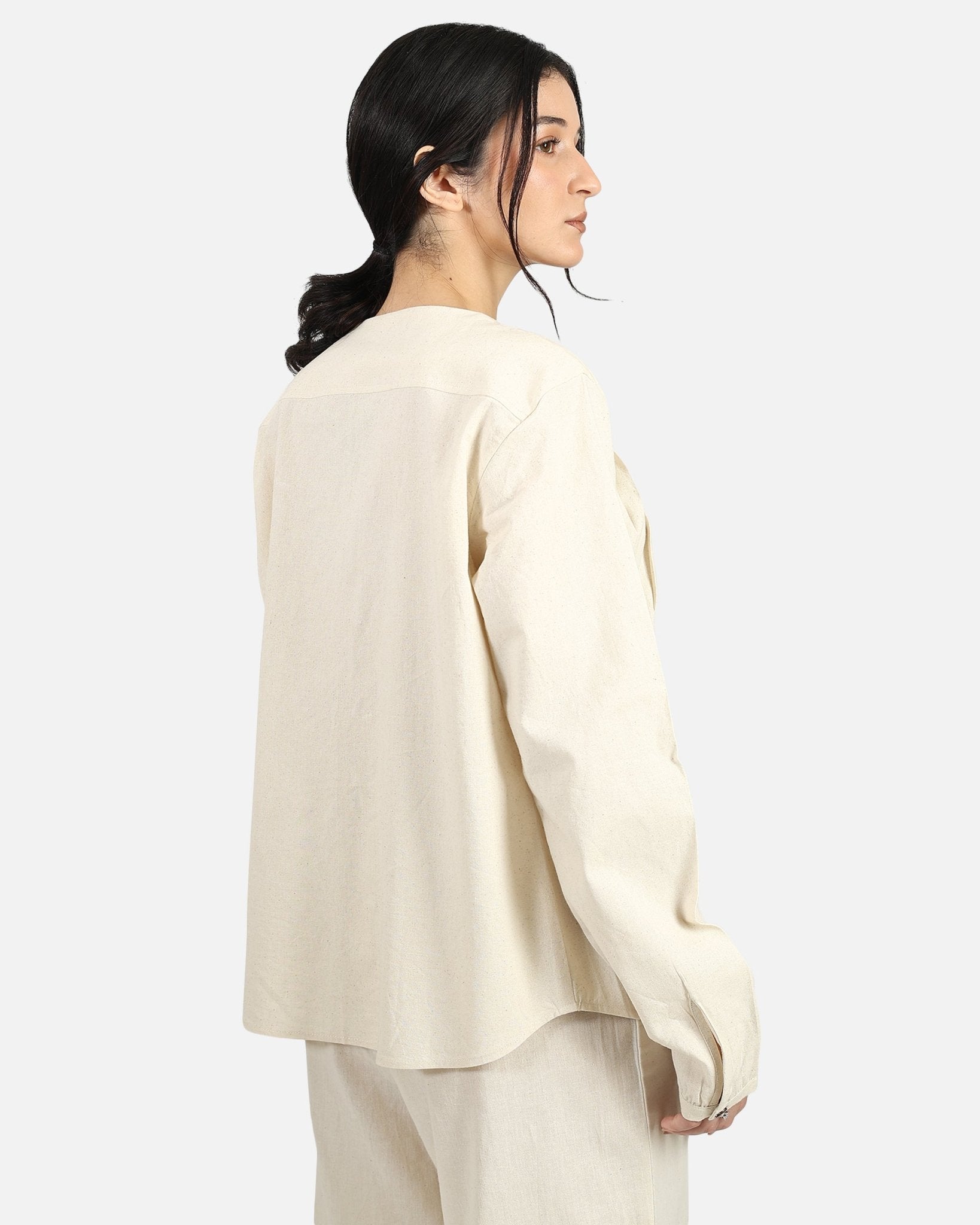 Half Moon Shirt – Stylish Casual Cotton Shirt with Modern Design – Womens Shirt on Brown Living™. SKU: ACB2026009. Img 7.