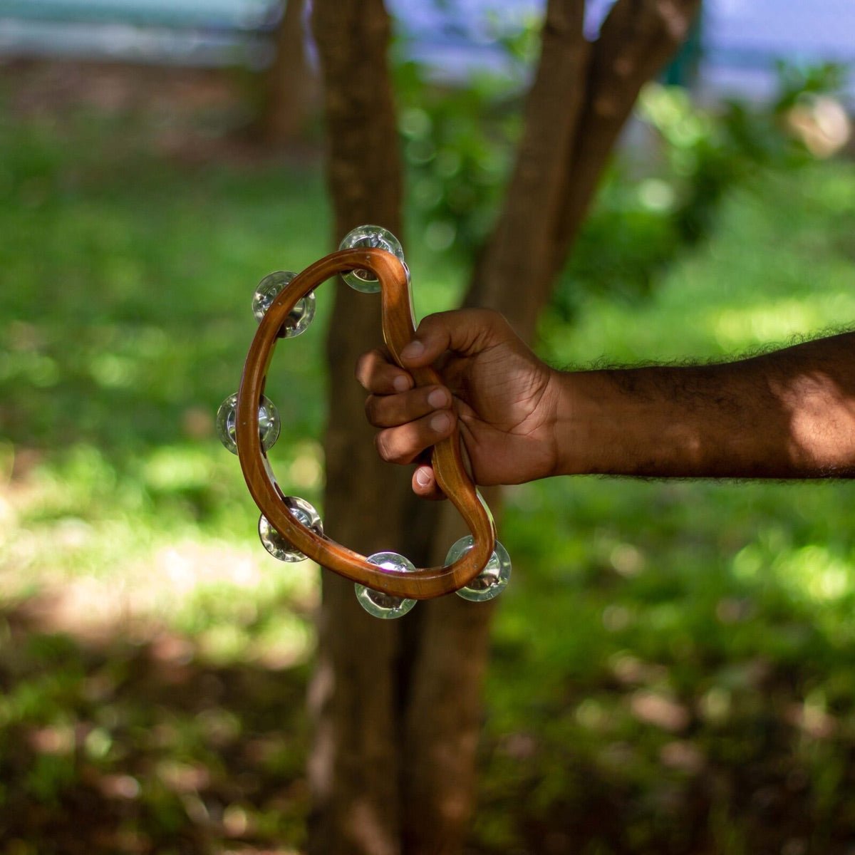 Half-moon Tambourine | Musical Instruments by Sarveda – Brown Living™