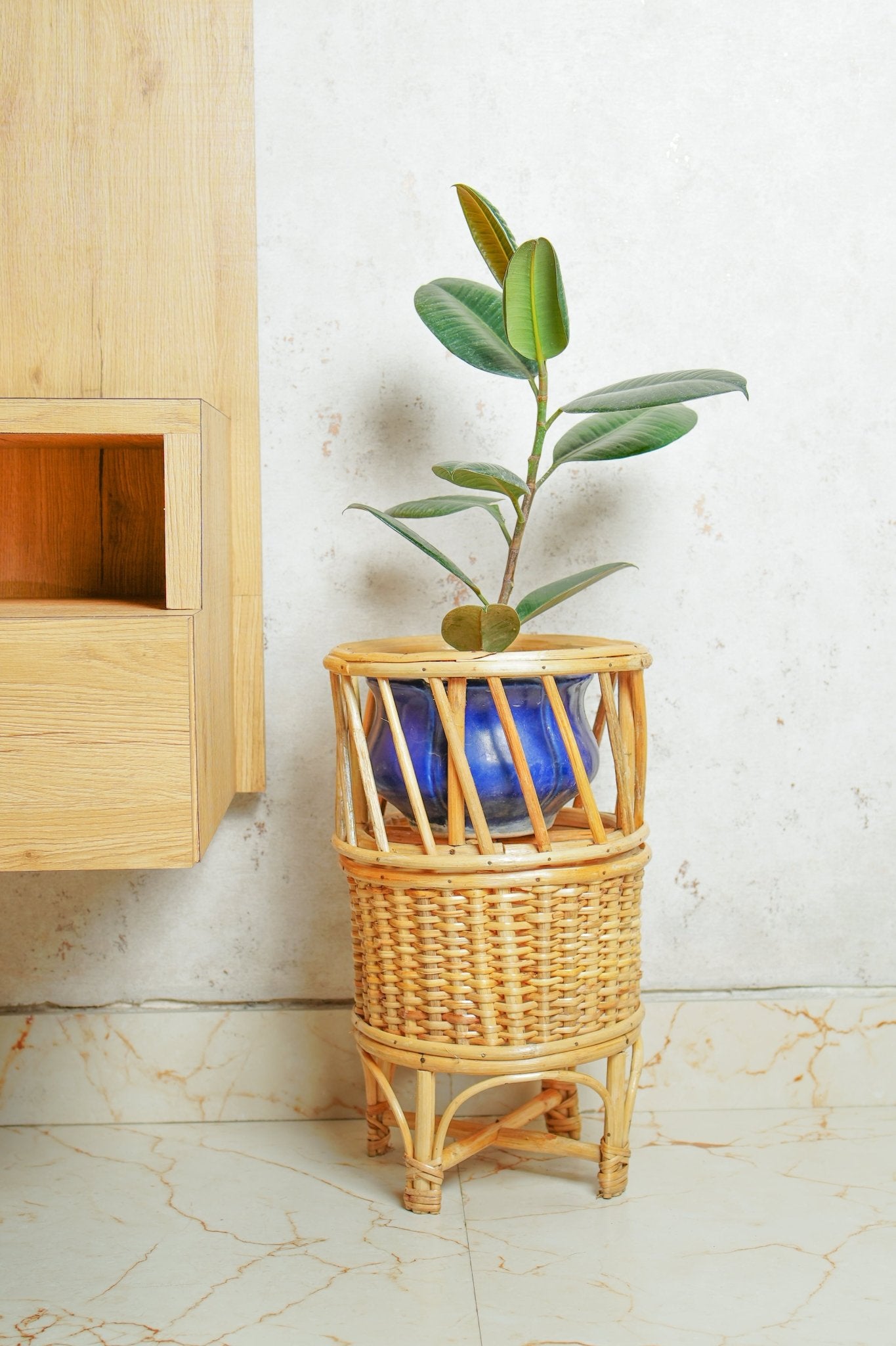 Half 'n' Half Planter Stand | Modern Two - Tone Plant Holder – Home & Garden by AJAARA available on Brown Living™. . SKU: SYMPS002. Img 1.