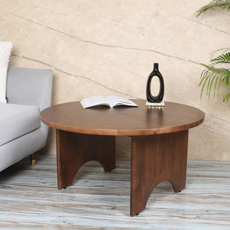 Halo- Handcrafted Mango Wood Coffee Table | Verified Sustainable Decor & Artefacts on Brown Living™