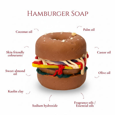 Hamburger Soap - Quirky Handmade Bath Soap – Body Soap on Brown Living™. SKU: SS-25. Img 2.