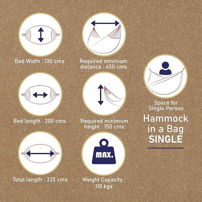 Hammock in a Bag | Jhula for Adults & Kids | Lightweight Camp Swing – Indoor & Outdoor Play Equipments on Brown Living™. SKU: TRH-S-Belize. Img 4.