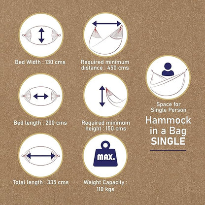 Hammock in a Bag | Jhula for Adults & Kids | Lightweight Camp Swing – Indoor & Outdoor Play Equipments on Brown Living™. SKU: TRH-S-Belize. Img 4.