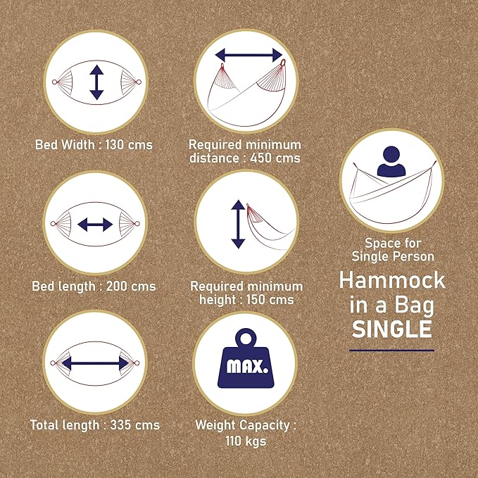 Hammock in a Bag | Jhula for Adults & Kids | Lightweight Camp Swing – Indoor & Outdoor Play Equipments on Brown Living™. SKU: TRH-S-Belize. Img 4.