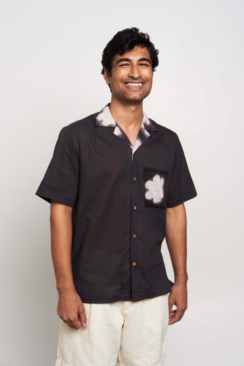 Hana Clamp Organic Cotton Shirt with Pocket - Charcoal | Verified Sustainable by Brown Living™