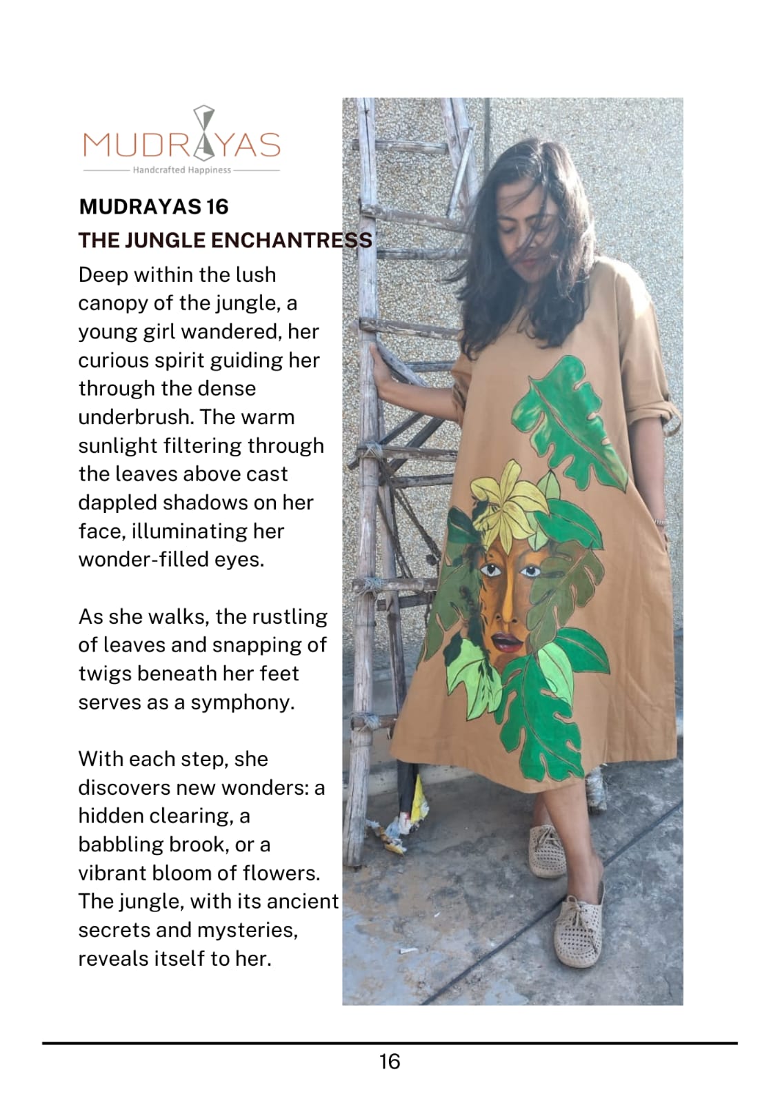 Hand Painted Brown Long Dress for Women | Artistic Maxi Dress – Womens Dress on Brown Living™. SKU: MUDRAYAS16. Img 2.