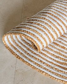Hand Woven Jute Rug | Natural Farmhouse Floor Rug – Mats & Rugs on Brown Living™. SKU: ANTFHHWJRHHG. Img 1.