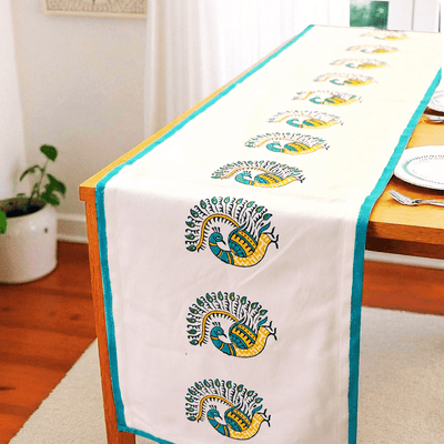 Handblock 100% Cotton Table Runner – 6 x1 Feet – Table Linens on Brown Living™. SKU: RUNNERONLY-KOLLAM-6FEETn. Img 10.
