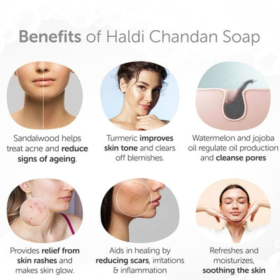 Handcrafted Anti - Ageing Haldi Chandan Soap - 80g – Body Soap on Brown Living™. SKU: 3BC_HCS - 1H. Img 3.