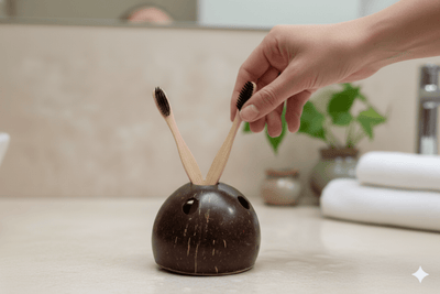 Handcrafted Brush Holder – Multi - Purpose Organizer for Home & Office – Bath Accessories on Brown Living™. SKU: KOTT005. Img 4.