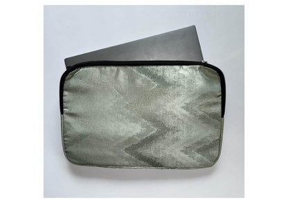 Handcrafted Cloth & PU Leather Laptop Sleeve - 15 Inch | Work Essential – Laptop Sleeve on Brown Living™. SKU: BL-1IA. Img 5.