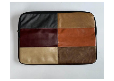 Handcrafted Cloth & PU Leather Laptop Sleeve - 15 Inch | Work Essential – Laptop Sleeve on Brown Living™. SKU: BL-1IA. Img 4.
