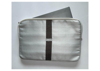 Handcrafted Cloth & PU Leather Laptop Sleeve - 15 Inch | Work Essential – Laptop Sleeve on Brown Living™. SKU: BL-1IA. Img 2.