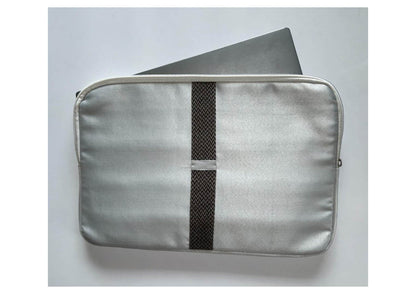 Handcrafted Cloth & PU Leather Laptop Sleeve - 15 Inch | Work Essential – Laptop Sleeve on Brown Living™. SKU: BL-1IA. Img 2.