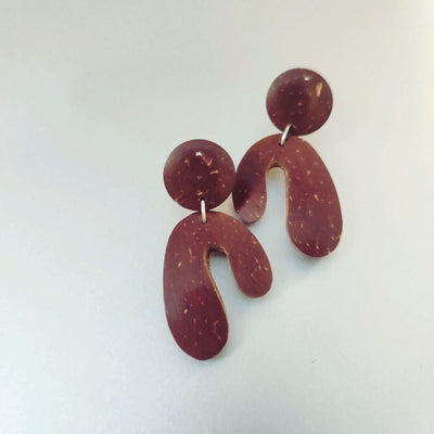 Handcrafted Coco Earth Drops Coconut Shell Earrings – Womens Jewellery on Brown Living™. SKU: OEP109a. Img 11.