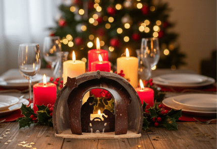 Handcrafted Coconut Shell Nativity Light –Eco - Friendly Christmas Decor – Gift Giving on Brown Living™. SKU: KOTT002. Img 2.