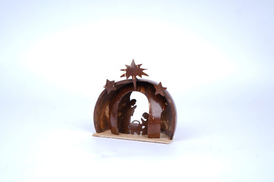 Handcrafted Coconut Shell Nativity Light –Eco - Friendly Christmas Decor – Gift Giving on Brown Living™. SKU: KOTT002. Img 4.