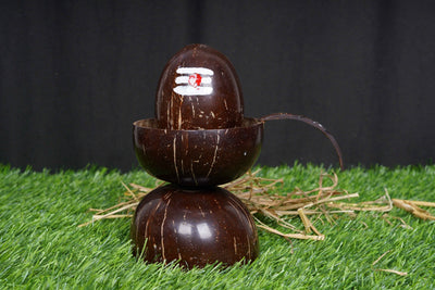 Handcrafted Coconut Shell Shiva Statue – Eco - Friendly Home Décor – Pooja Needs on Brown Living™. SKU: KOTT007. Img 3.