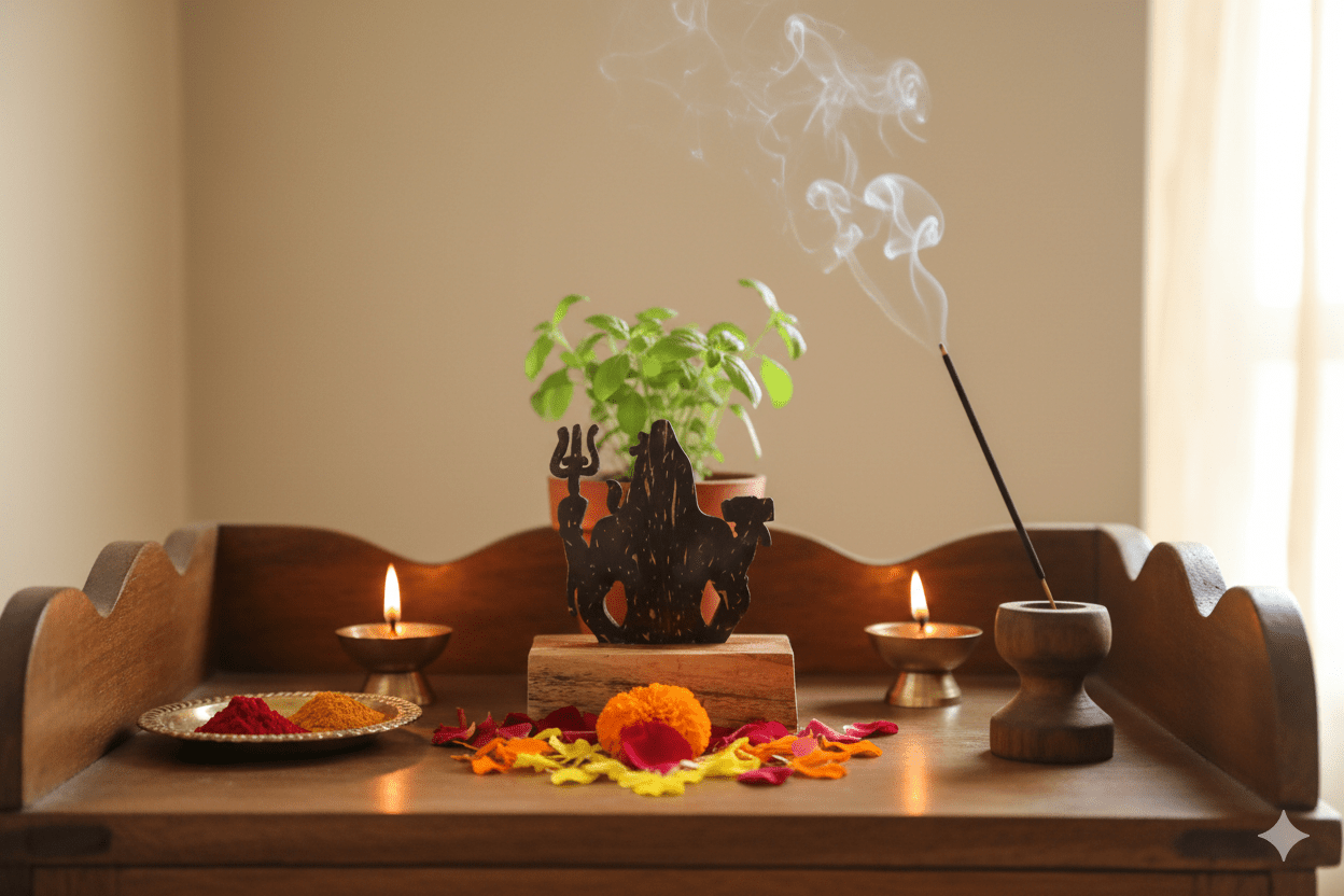 Handcrafted Coconut Shell Shiva Statue | Eco - Friendly Temple Decor – Decor & Artefacts on Brown Living™. SKU: KOTT018. Img 2.