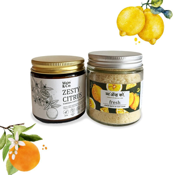Handcrafted Coconut Wax Candle Saver Pack - Fresh Bath & Foot Soak & Zesty Citrus | Verified Sustainable Gift Giving on Brown Living™