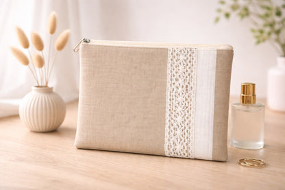 Handcrafted Cotton Travel Pouch – Eco - Friendly Lightweight Organizer – Travel Accessories on Brown Living™. SKU: GCP01-GREEN. Img 1.